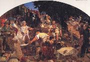 Ford Madox Brown Chaucer at the Curt of Edward III oil painting picture wholesale